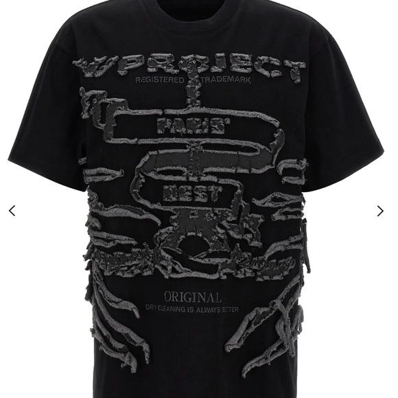 Y/Project Distresse Detailed Crewneck T-Shirt - Picture 1 of 6